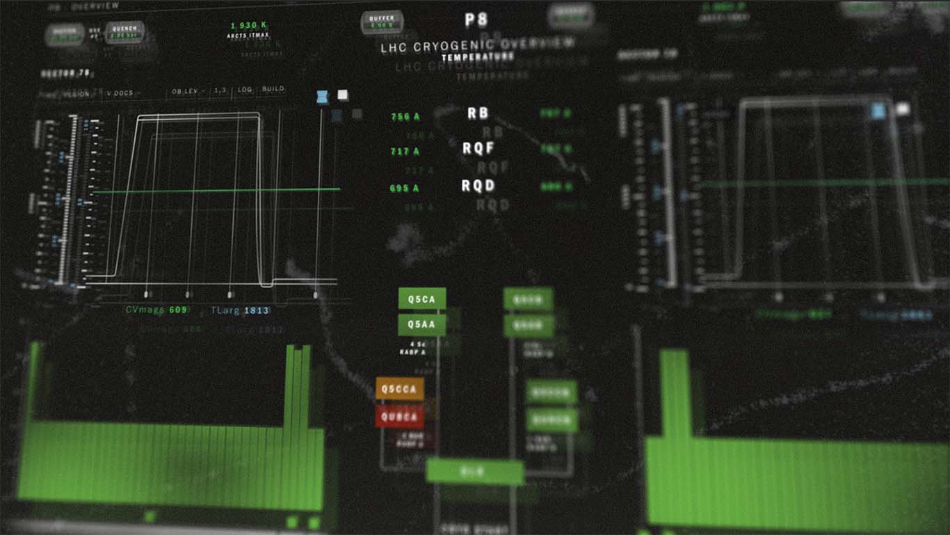 An image inspired by the UI displays at the CERN exhibition