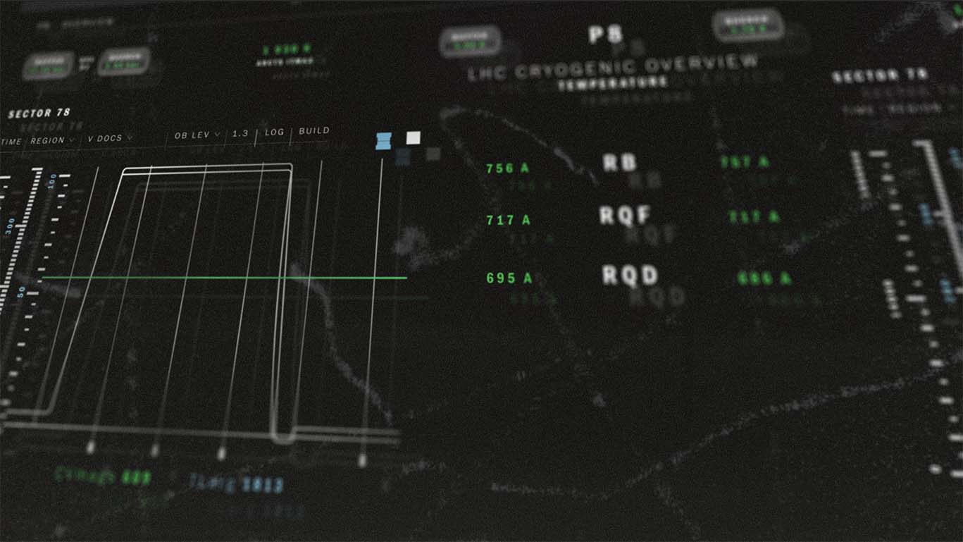 An image inspired by the UI displays at the CERN exhibition