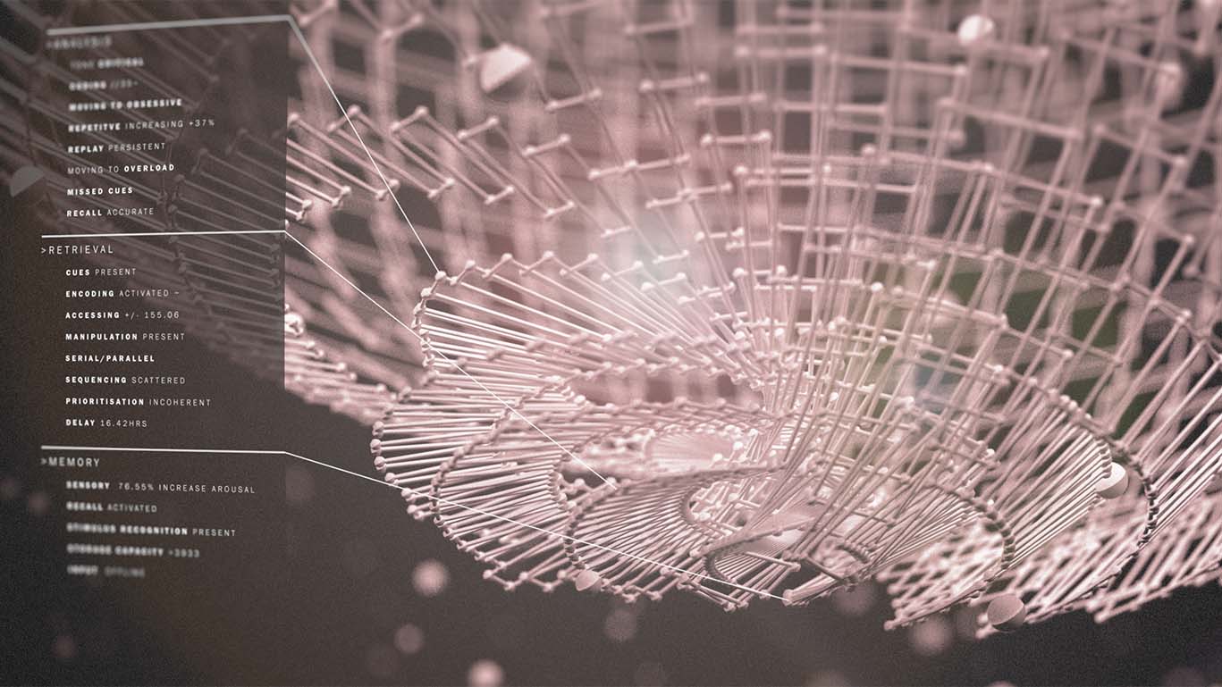 Abstract spherical form, wireframe style, with text elements