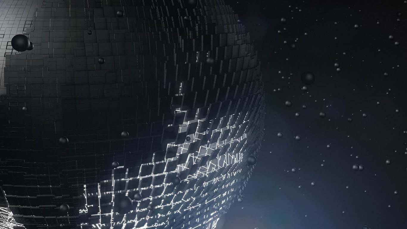 A partially-constructed sphere in a space-like environment