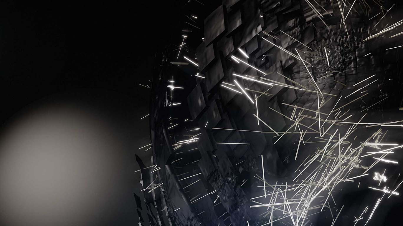 Still from a motion piece of an organic sphere